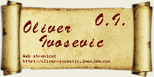 Oliver Ivošević vizit kartica